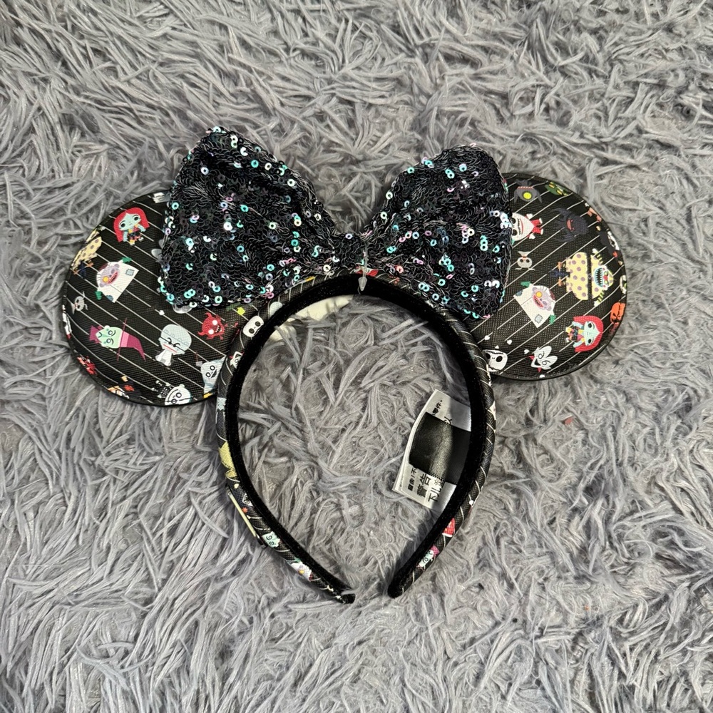 Disney Nightmare Before Christmas Headband with Sequin Bow